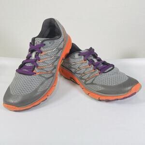 Merrell Running Shoes Womens 9.5 Grey Orange Monument Tanga Trainers Sneakers